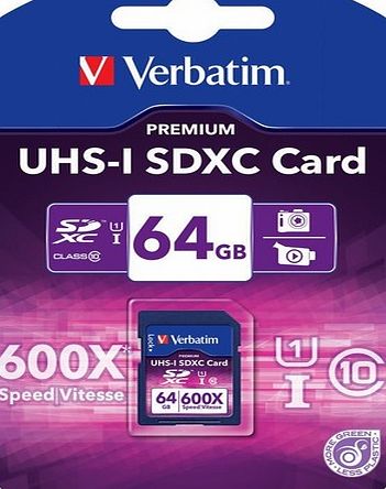 Verbatim UHS-I SDXC - Memory Card - 64 GB - Class 10