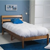 90cm Bed in a Box with Inclined Headboard in Pine with Antique finish