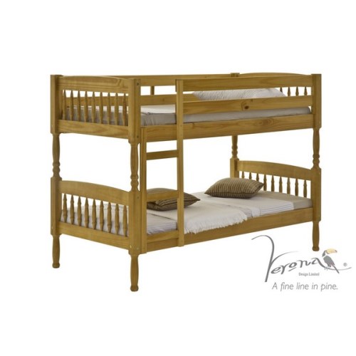 Verona Design Ltd Milano Small Single Bunk Bed in Antique Pine Short