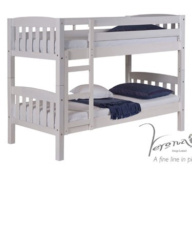 Verona Designs America 2ft6 Whitewash Pine Long Bunk Bed