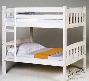 Verona Designs Junior 3ft America Shorty Whitewash Bunk Bed