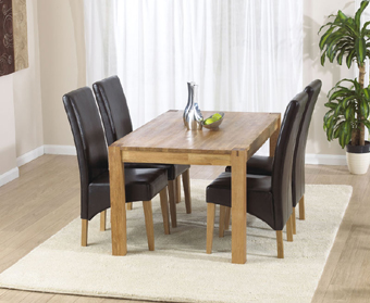 Oak Dining Table - 120cm and 4 Roma