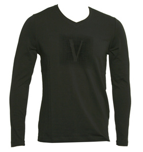 Black V-Neck Long Sleeve T-Shirt
