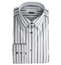 Grey and Black Stripe Long Sleeve Shirt