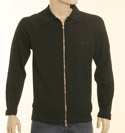 Versace Mens Black Full Zip Knitted Sweater with Collar