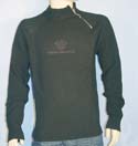 Mens Navy 1/4 Angle Zip Knitted Sweater