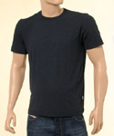 Versace Mens Navy Ribbed Short Sleeve Round Neck T-Shirt