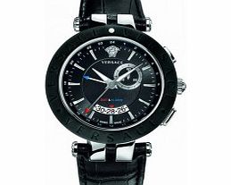 Versace Mens V-Race GMT Alarm Black Watch