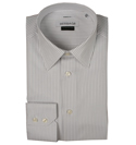 White and Light Grey Stripe Long Sleeve Shirt