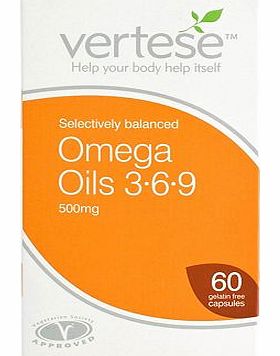 Vertese Omega Oils 3-6-9 500mg 60 Gelatin Free