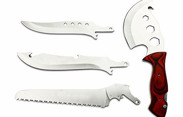 VERY100 Outdoor Survival 4 in 1 Multi-tools Knife Axe Saw Camping Pocket Tools Kit Set