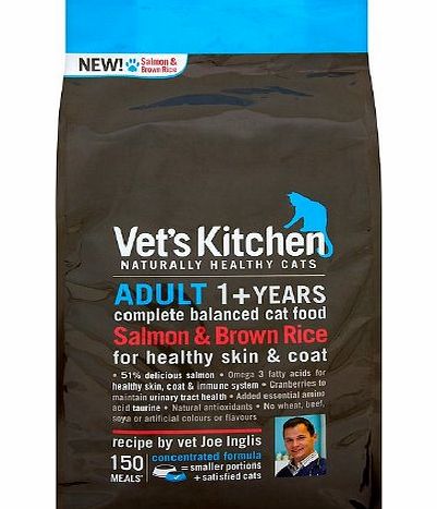 Vets Kitchen Salmon amp; Brown Rice Complete Adult Cat Food