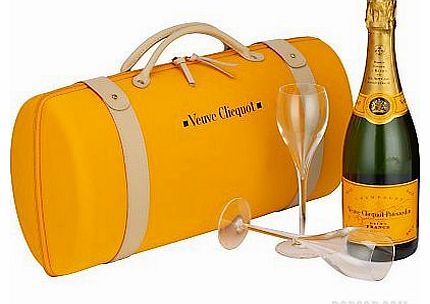 Veuve Clicquot  Champagne with Glasses (Veuve Clicquot, with a pair of Champagne flutes inside a travel case)