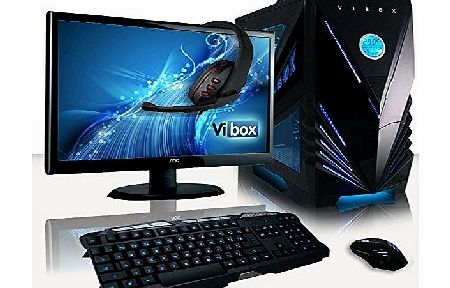 Vibox  Apache Package 9A - 4.2GHz Six Core, Advanced, Desktop Gaming PC, Computer Complete Full Package Including: 22`` Monitor, Headset, Gamers Keyboard amp; Mouse Set AND a Neon Blue Internal Lightin