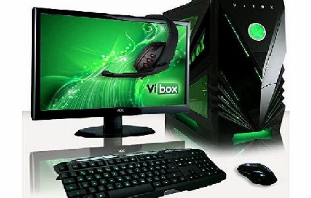 Vibox  Destroyer Package 10 - Extreme, Performance, Gaming PC, High Spec, Desktop PC Computer, Full Package with 22`` Monitor, Gaming Keyboard, Mouse, Headset AND Neon Green Internal Lighting Kit (New 3