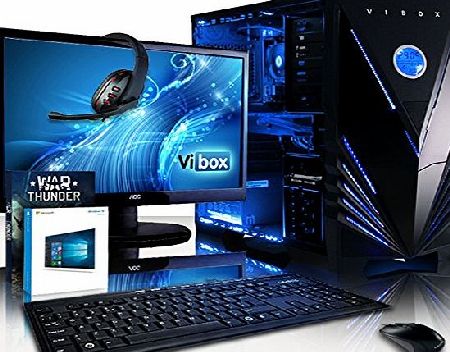 Vibox  Nemesis Package 12 Gaming PC - 4.0GHz Intel i7 Quad Core CPU, GTX 1060 GPU, VR Ready, Desktop Computer with Game Bundle, 22`` Monitor, Headset, Keyboard amp; Mouse, Windows 10 OS, Blue Internal 