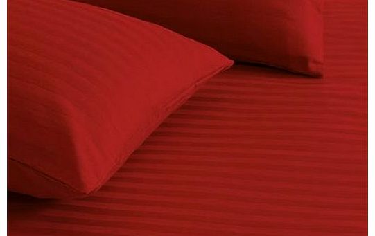 Burgundy Super King Size 240 Thread Count Egyptian Cotton Striped Duvet Cover Set