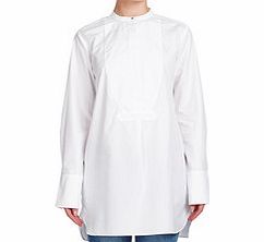 White tailored cotton shirt dress