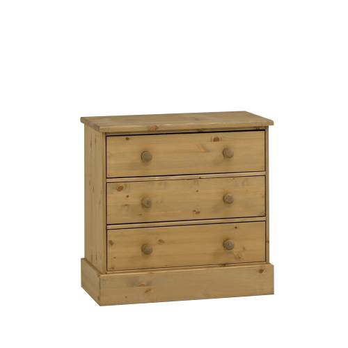 Victoria Country Waxed Pine Furniture Victoria 3 Drawer Wide Chest