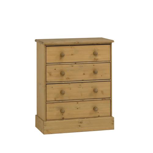 Victoria Country Waxed Pine Furniture Victoria 4 Drawer Wide Chest