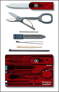 Swiss Card Multi-Tool - Jelly Red - Ref 07100T