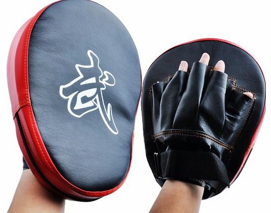 2Pcs Focus Boxing Pads Hook & Jab Mitts Kick Boxing MMA Martial Arts Fight Training - Black/Red