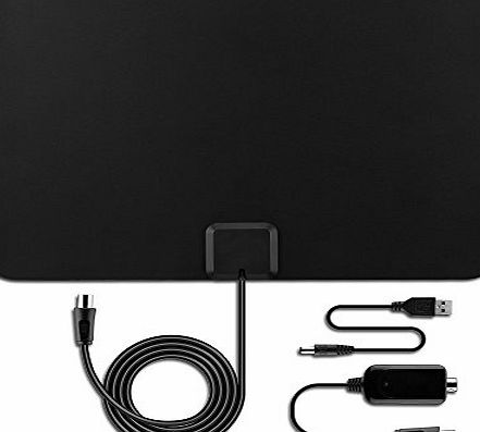 VicTsing HDTV Digital Indoor TV Aerial - 50 Miles Range, Paper Thin Amplified HDTV Antenna Indoor Aerials with Detachable Amplifier Signal Booster, 10ft Long Cable for Better Reception