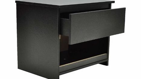 vidaXL 1 Drawer Bedside Cabinet Bedroom Table Black