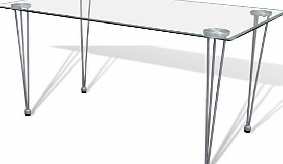 vidaXL Transparent Glass Top Dining Table