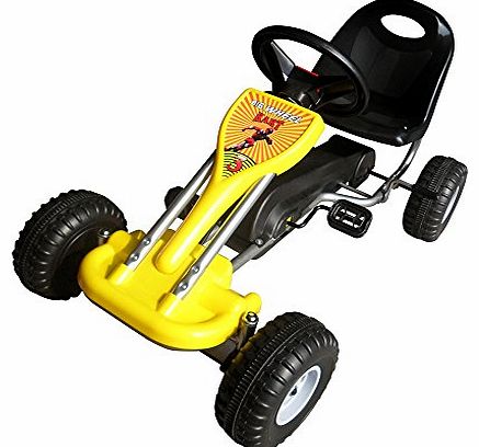 vidaXL Yellow Pedal Go Kart