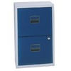 Viking 2 Drawer Filing Cabinet-Blue/Grey