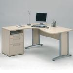 Viking Ergonomic Shaped Desk with Storage Unit