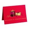 Gold Christmas Card-Red Presents
