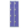 Nest Of Two 3-Door Lockers-Grey With Blue Doors