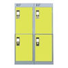 Viking Nest Of Two 4-Door Lockers-Grey With Yellow Doors