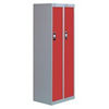 Viking Nest Of Two Single-Door Lockers-Grey With Red