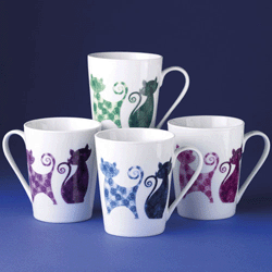 Viners Curvy Cats mug set