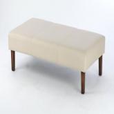 vintage Footstool - Harlequin Swirls Duck Egg - White leg stain