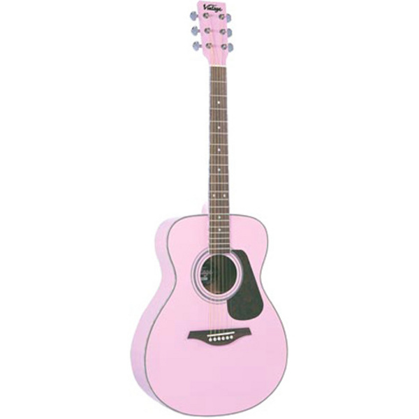 Vintage V300 Acoustic Guitar Pink