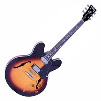 Vintage VSA535 Semi Acoustic Guitar Sunburst