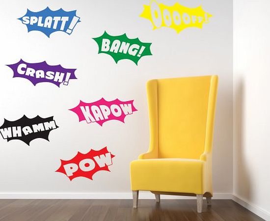 - Batman Wall Stickers, Decals, Pow, Bang, Crash, Splatt, Batman, Removable, Easy To Remove, Kids Wall Stickers, Art Mural, Art Decor, Sticker Diy Deco : Mixed As Pictured -- Small