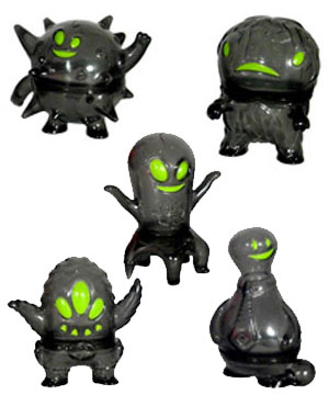 Vinyl Toys Ghostland Kaiju Clear Black Vinyl Figures - Set