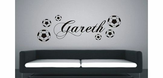 Vinylgraphicsonline  Personalised Football Wall Art Sticker Name Style B, Red Large 100Cm Long