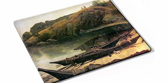 Virano Bierstadt - Canoes, Designer Mouse - Strong Anti-Slip Base For Optimum Support - Compatible With All Mouse Types (Ball, Optical, Laser)