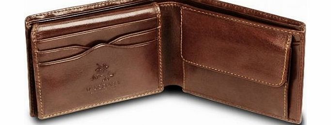 Visconti  LUXURY BROWN LEATHER 6 CARD BIFOLD MENS WALLET MZ-4 FREE Pamp;P