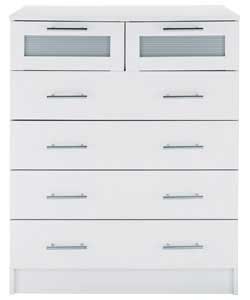 Vision 4 Wide 2 Narrow Drawer Chest - White
