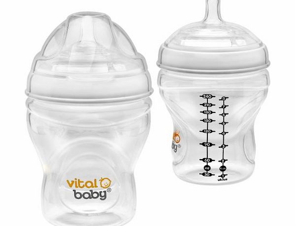 Vital Baby Nurture 240ml Breast-Like Feeding Bottle (Pack of 2)