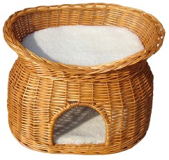 Vital Wicker Honey Two Tier Cat Basket