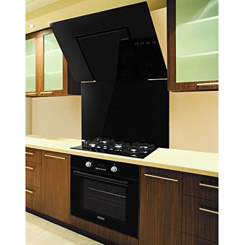 Vitriano New Appliance Package, Multi-Function Oven, Gas Hob Wiith Bevelled Edges, Designer Angled Black Glass Hood and Splashback