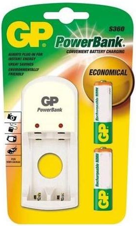 GP S360 PowerBank 2-Battery Charger & 2